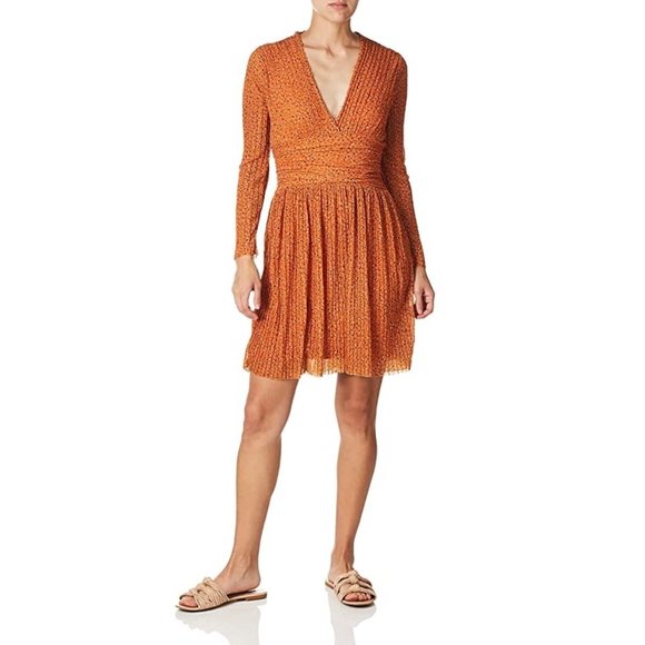 NWT French Connection Long Sleeve Printed Dress Size 4 - Picture 1 of 8
